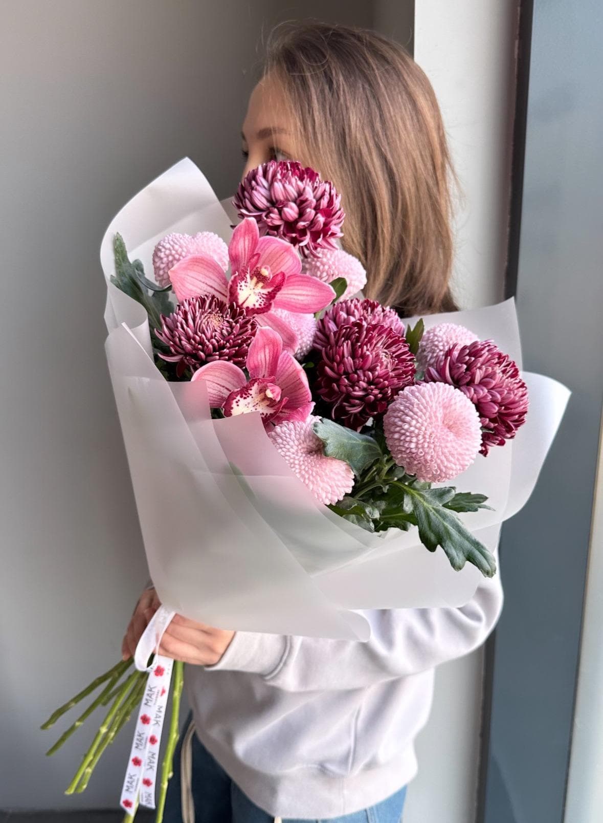 Букет #248 Хризантема и орхидеи