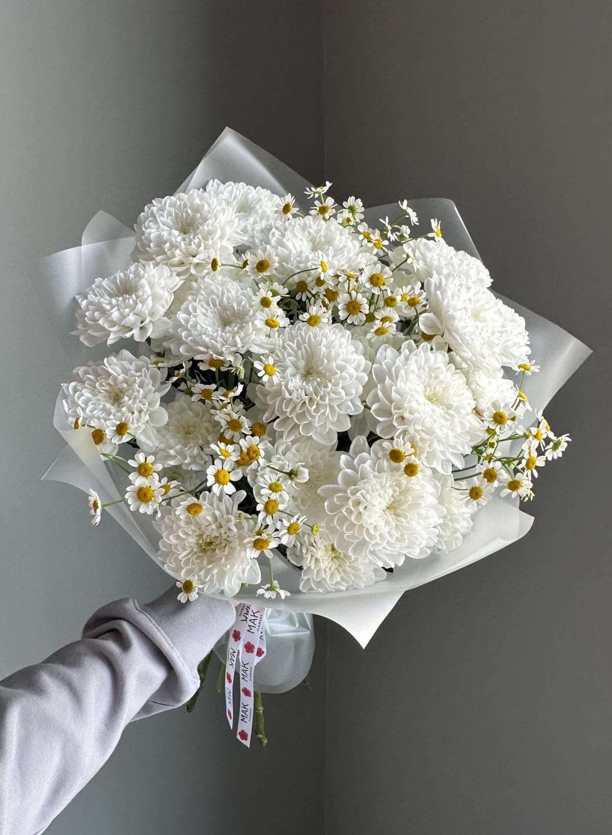 Букет #228 Кустовая хризантема, кустовые ромашки